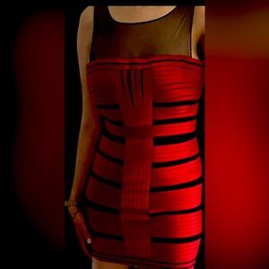 BCBG MaxAzria Hot Red Mini Dress. Size 0.